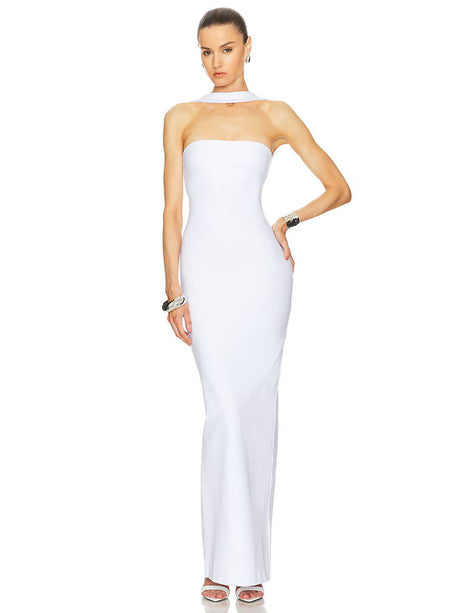 Aurohaya Clémence Strapless Evening Maxi Dress