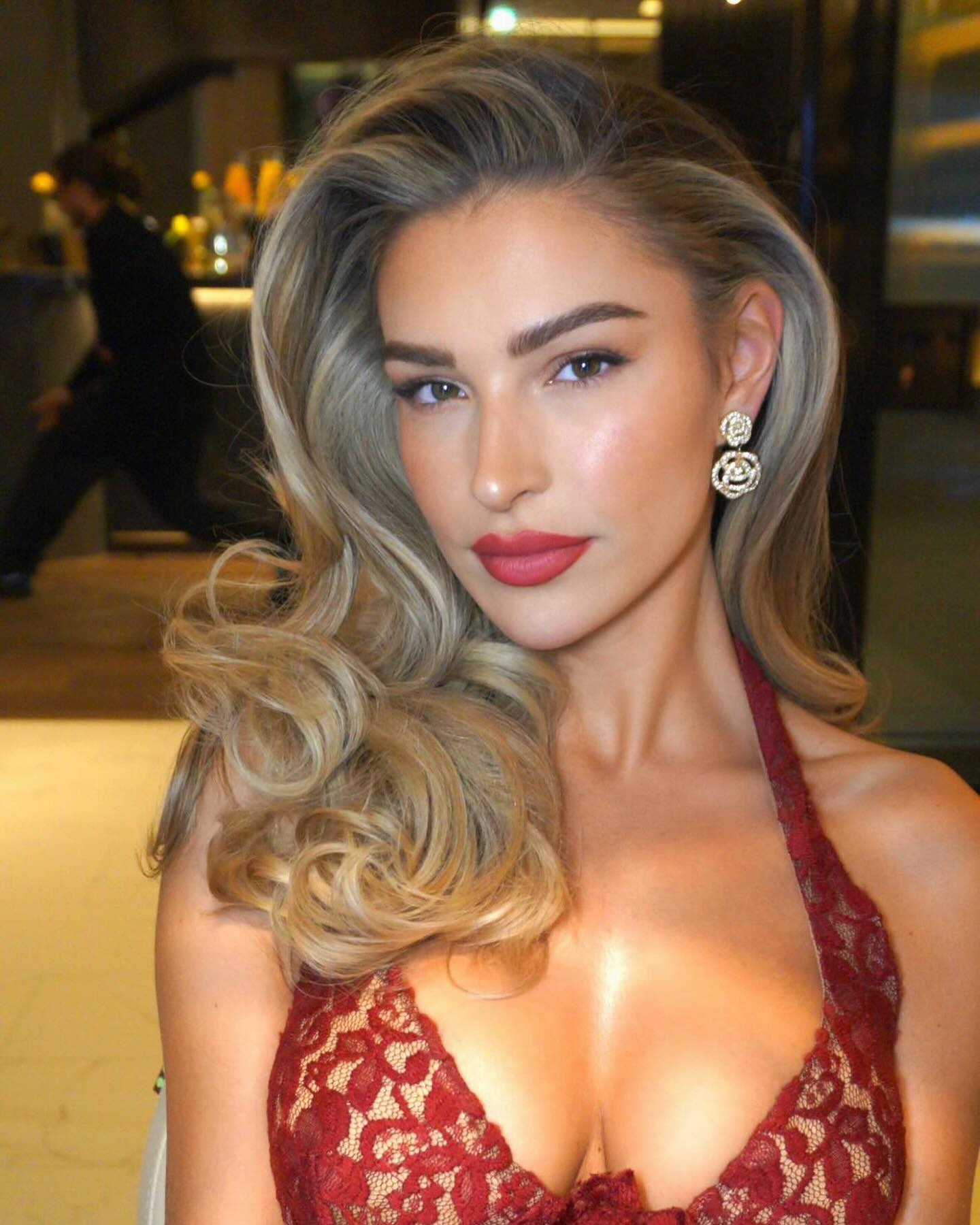 Aurohaya Violaine Lace Halter Maxi Dress