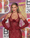 Aurohaya Violaine Lace Halter Maxi Dress