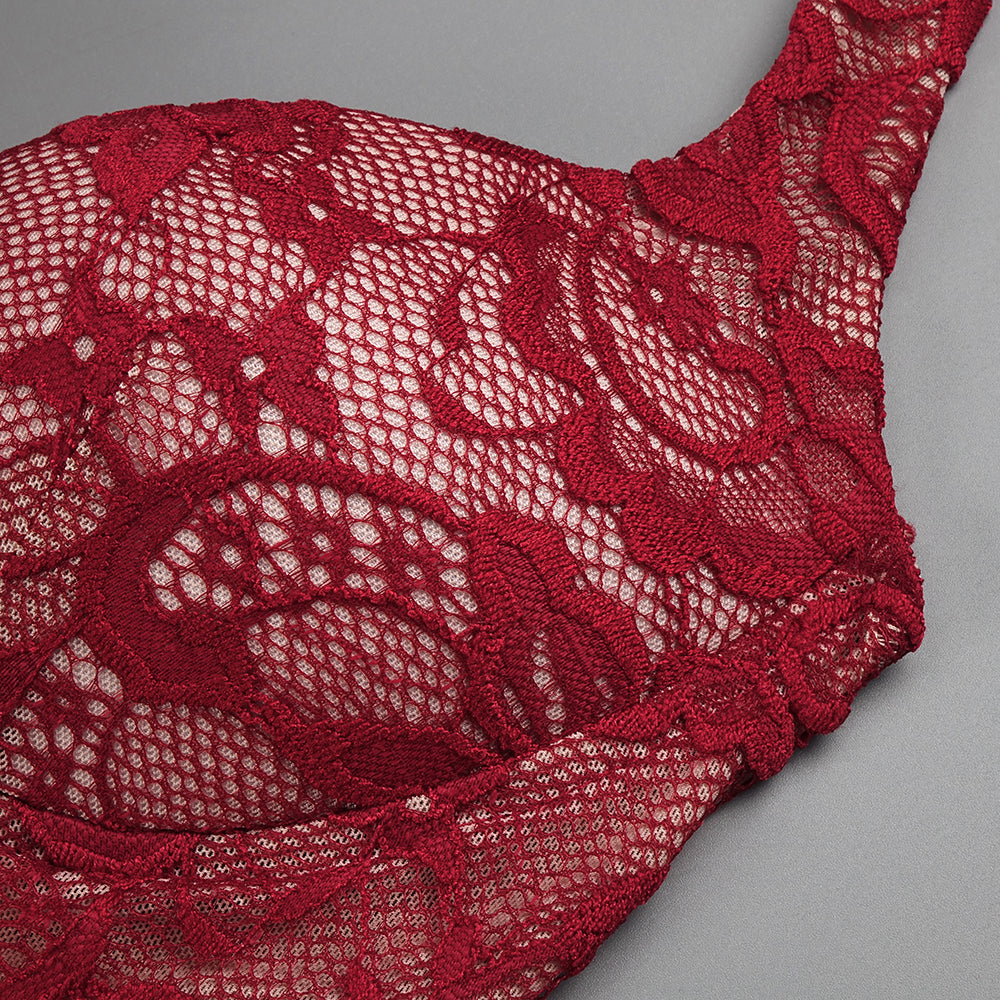 Aurohaya Violaine Lace Halter Maxi Dress