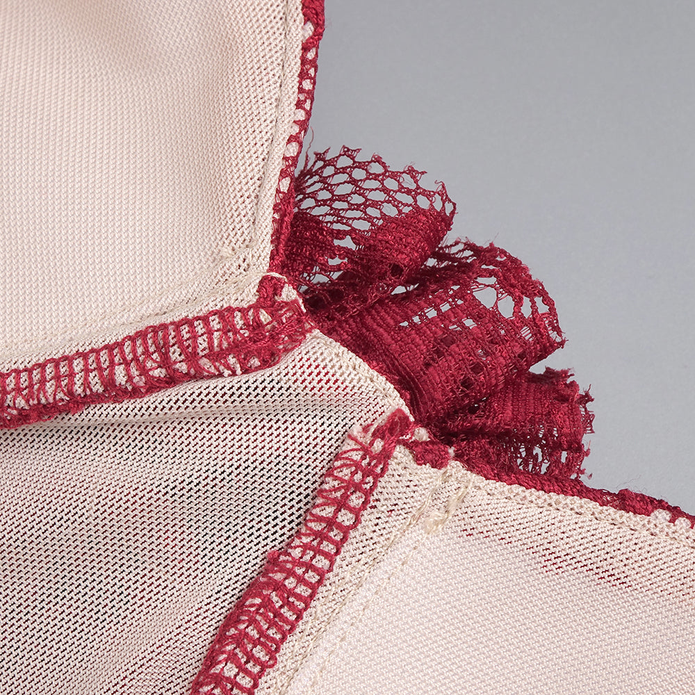 Aurohaya Violaine Lace Halter Maxi Dress