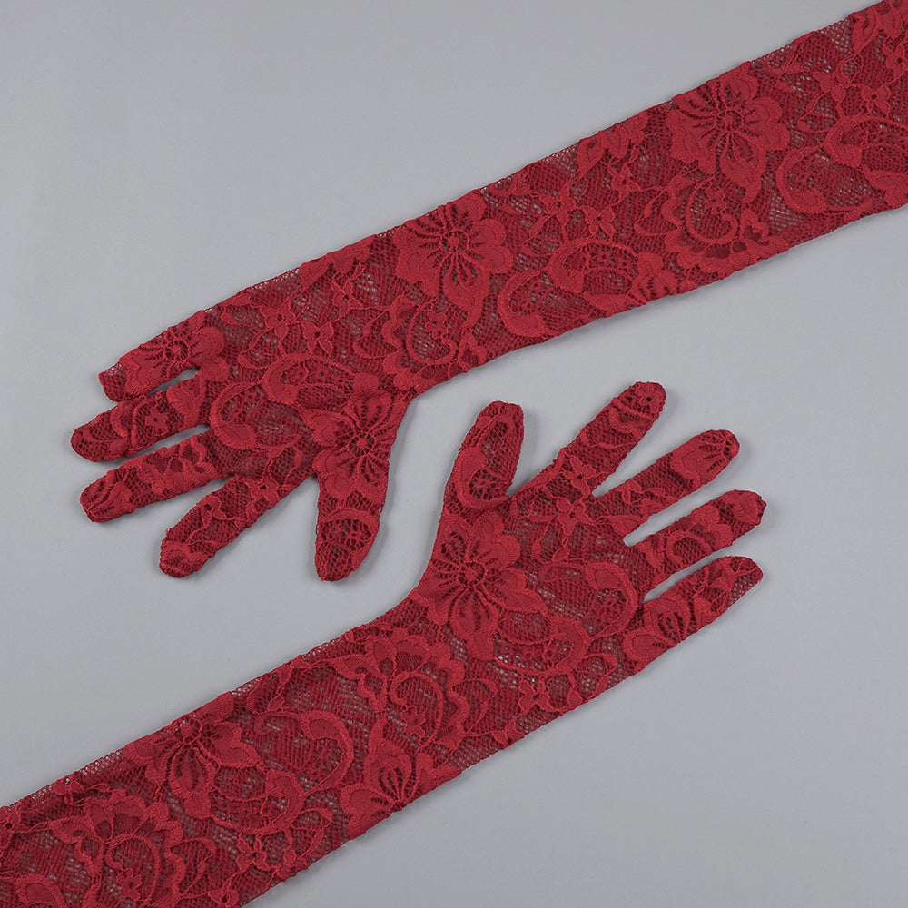 Aurohaya Violaine Lace Halter Maxi Dress