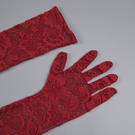 Aurohaya Violaine Lace Halter Maxi Dress