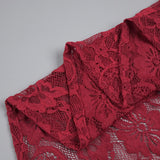 Aurohaya Violaine Lace Halter Maxi Dress