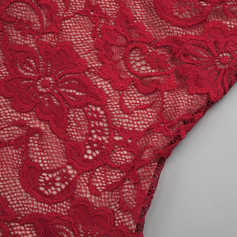 Aurohaya Violaine Lace Halter Maxi Dress