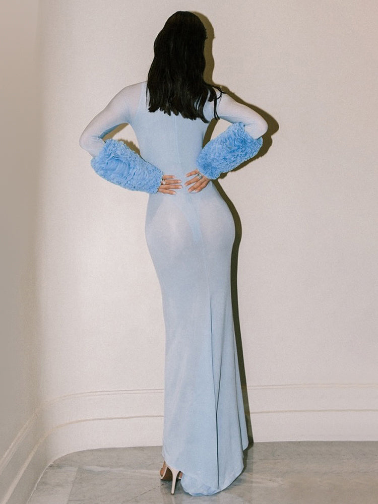 Aurohaya Cybèle Long Sleeve Bodycon Maxi Dress