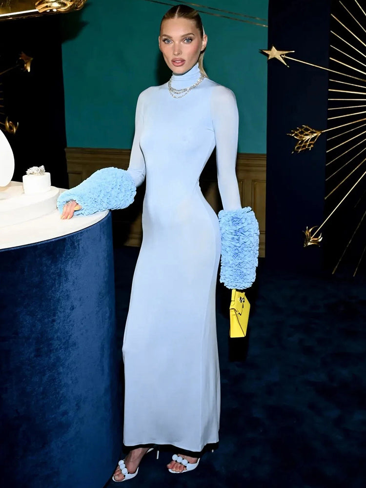 Aurohaya Cybèle Long Sleeve Bodycon Maxi Dress
