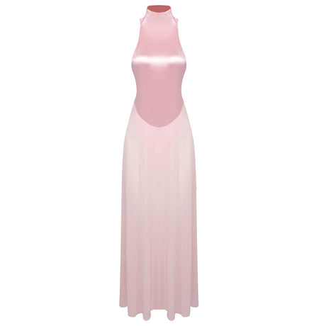 Aurohaya Océane Halter Maxi Dress Pink