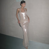 Aurohaya Perrine Sequin Sleeveless Maxi Dress