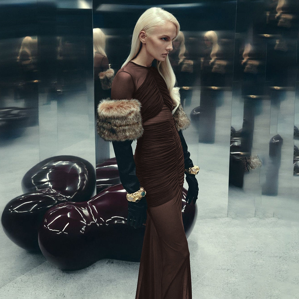 Aurohaya Isabeau Sequin Maxi Dress