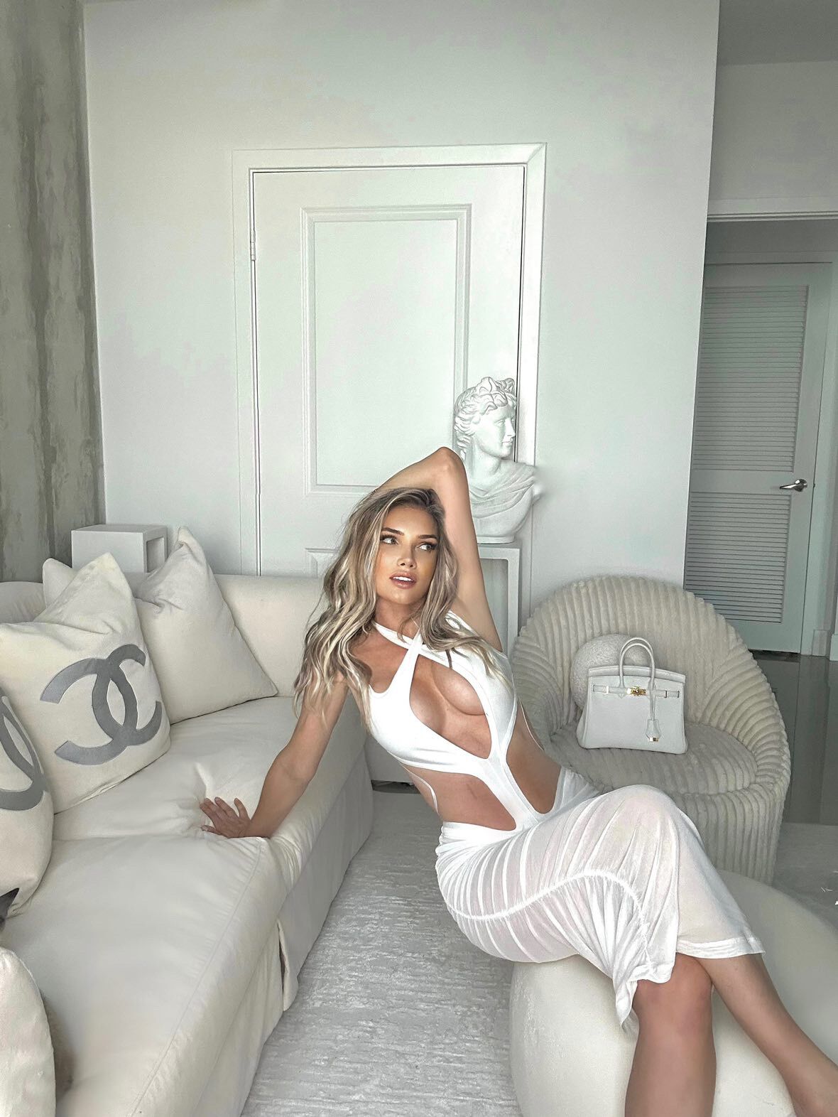 Aurohaya Hortense Cut Out Midi Dress