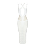 Aurohaya Hortense Cut Out Midi Dress White