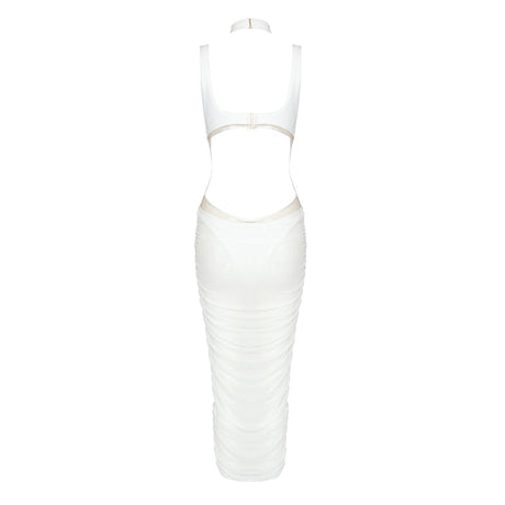 Aurohaya Hortense Cut Out Midi Dress