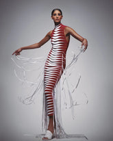 Aurohaya Évelyne Cut Out Fringe Maxi Dress