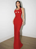 Noisette Halter Cut-Out Bodycon Maxi Dresses