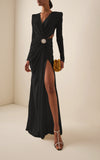 Séraphie Long Sleeve High Slit Maxi Dress
