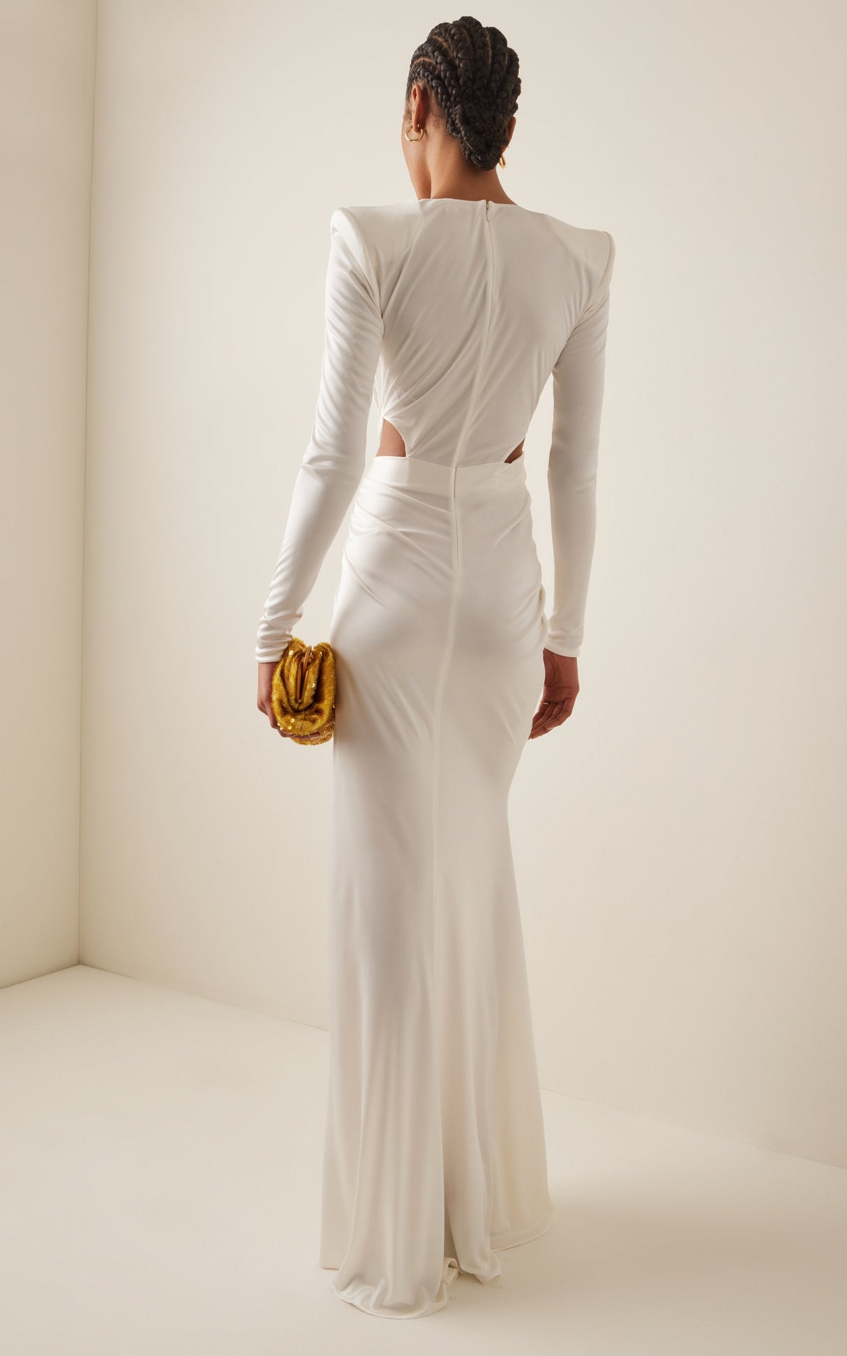 Aurohaya Cambria Long Sleeve Slit Maxi Dress