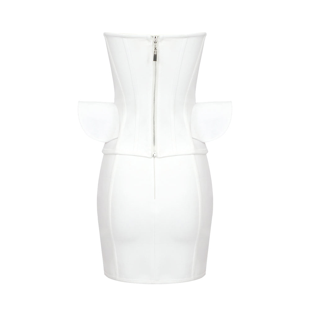 Aurohaya Lavande Strapless Corset Lace-Up Mini Dress