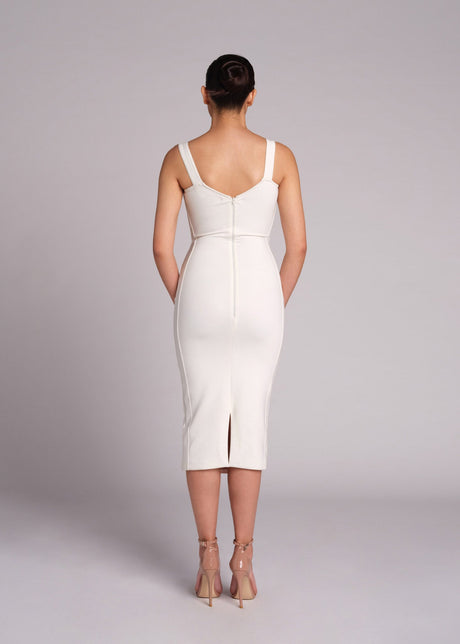 Aurohaya Thalia Lace Corset Midi Dress