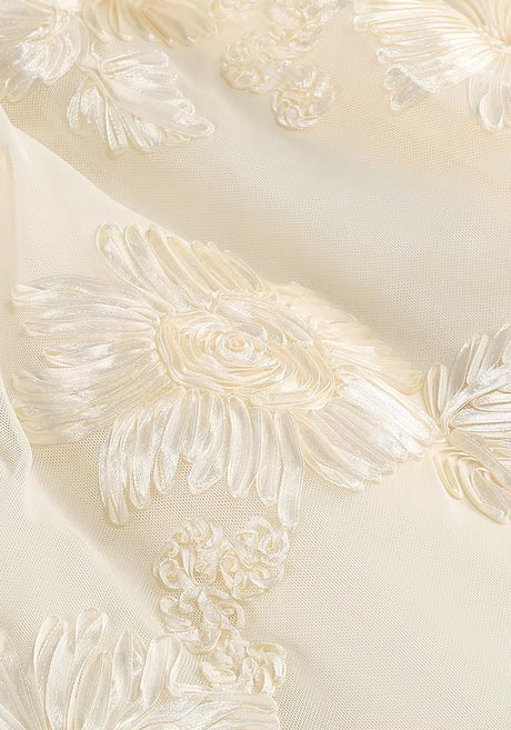 Halter Floral Ruffle Midi Dress Ivory