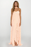 Aurohaya Chloé Strapless Ruffle Maxi Dress