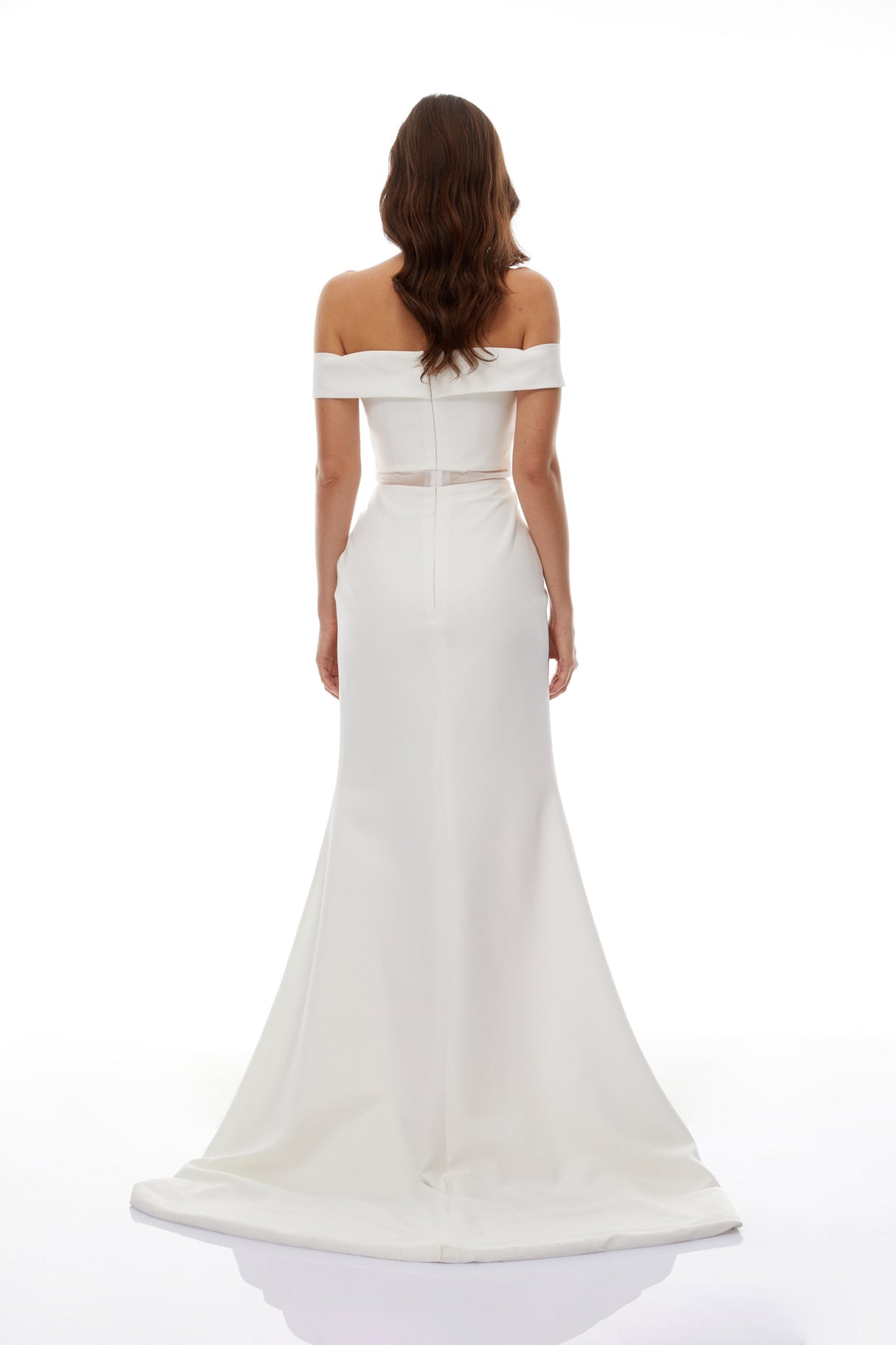 Aurohaya Ingrid White Off Shoulder Mermaid Maxi Dress