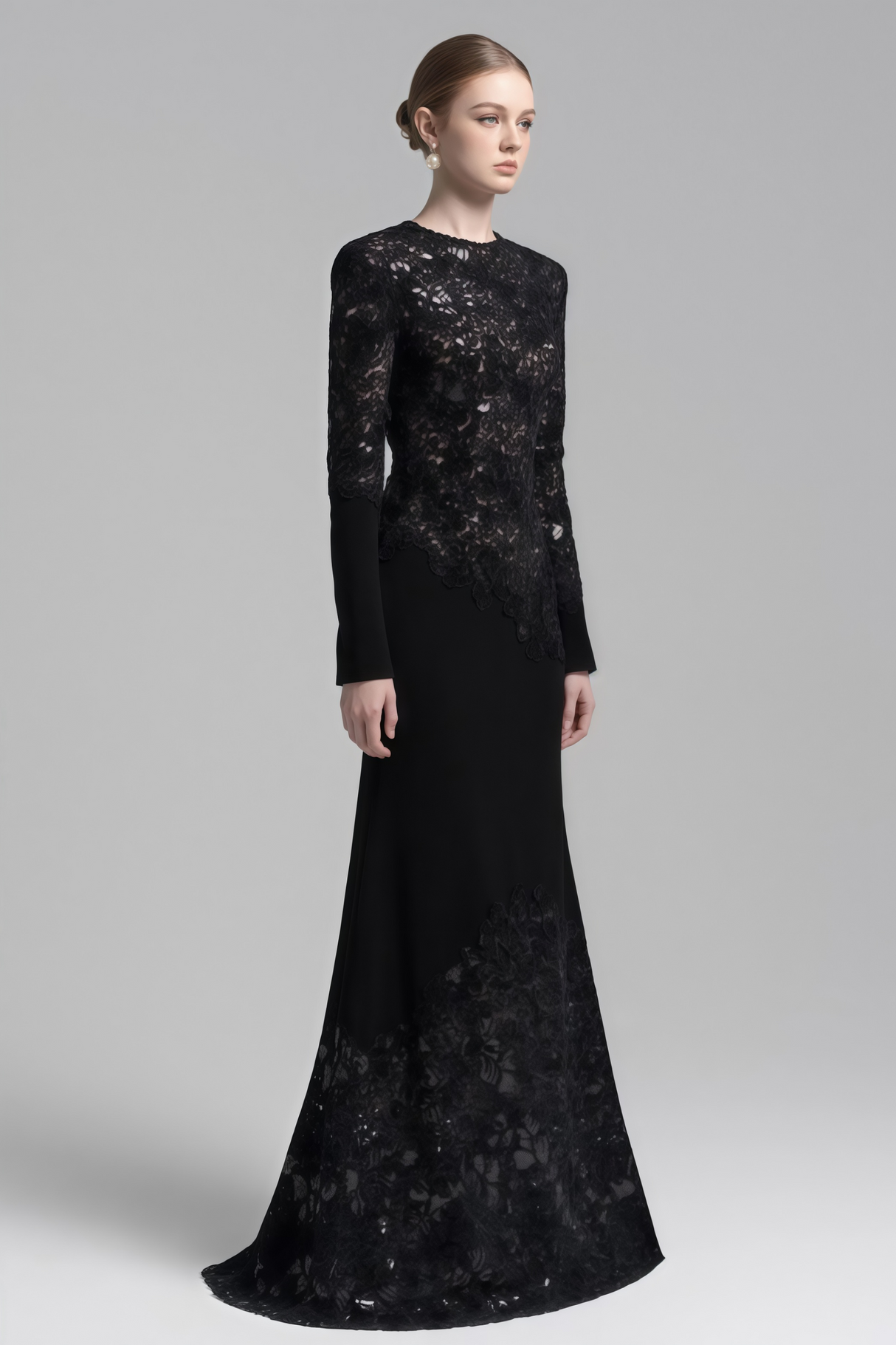 Aurohaya Mathilde Black Embroidered Maxi Dress