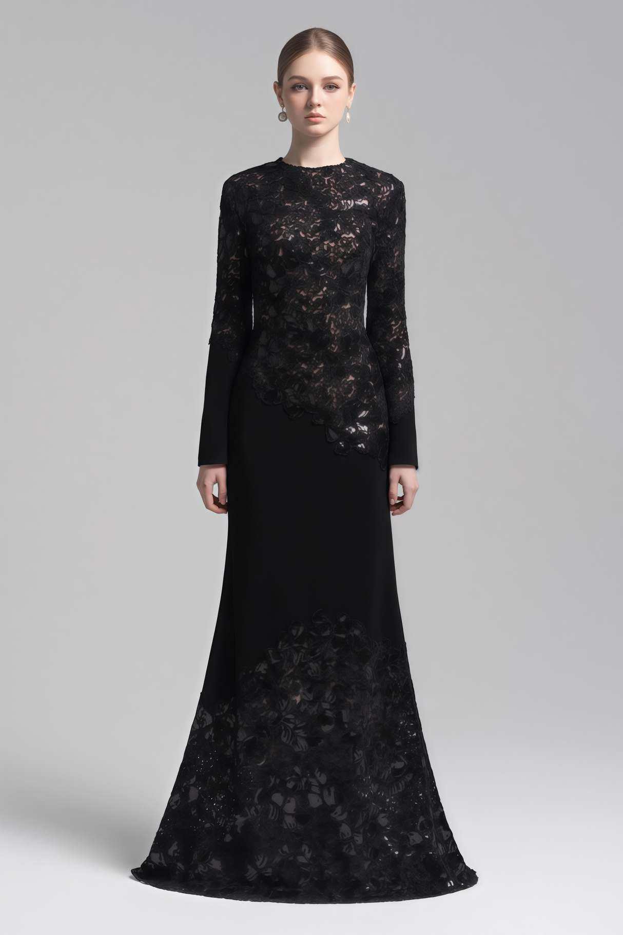 Aurohaya Mathilde Black Embroidered Maxi Dress