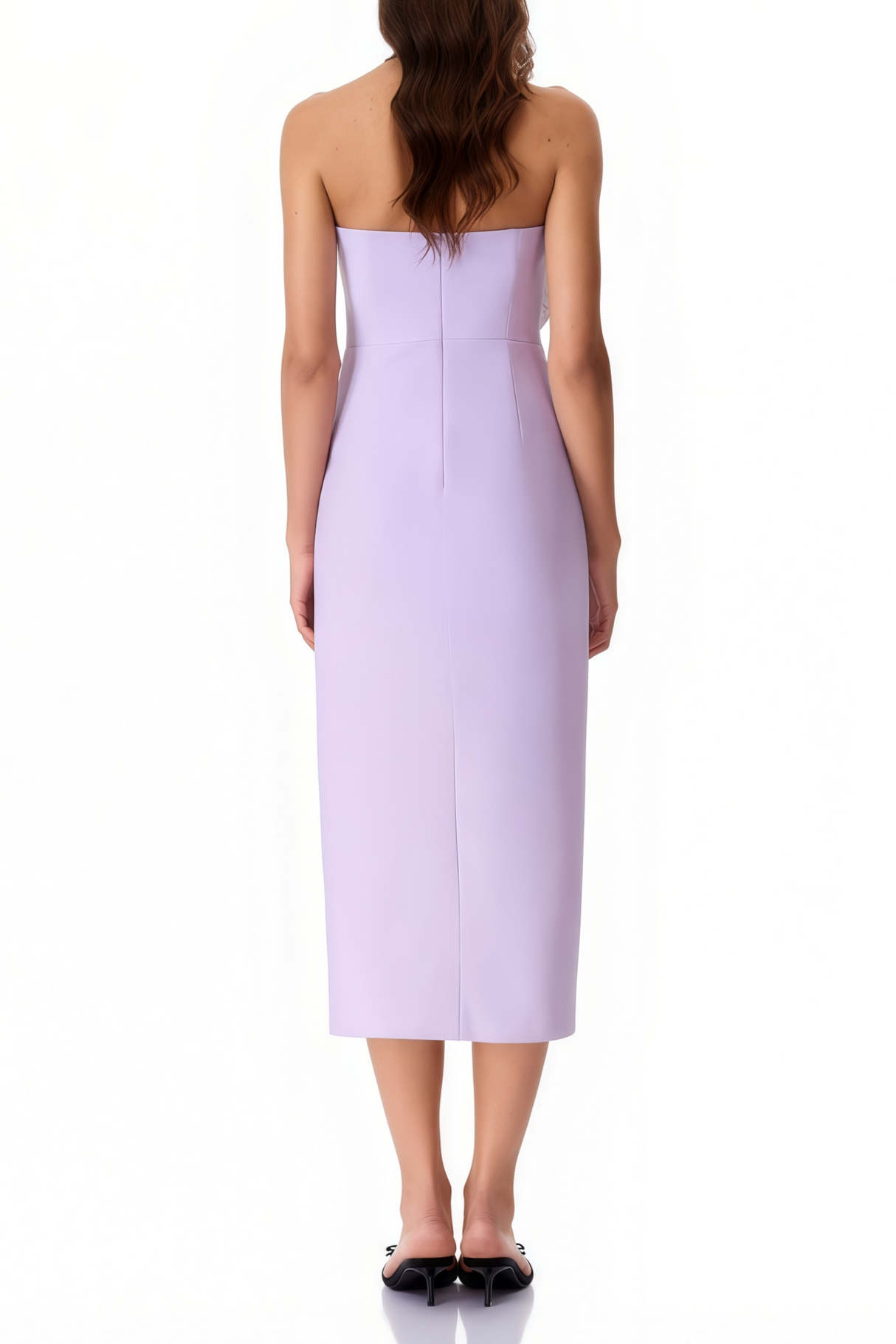 Aurohaya Jacqueline Purple Floral Appliqué Midi Dress