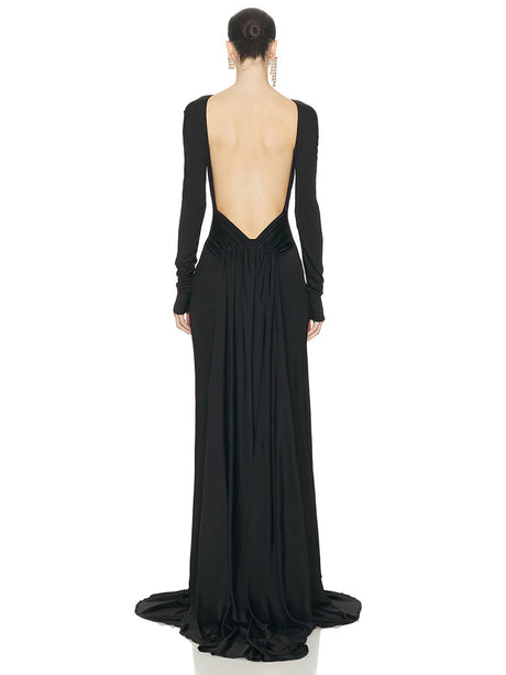 Aurohaya Orianne Long Sleeve Backless Maxi Dress