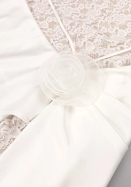 Lace Floral Maxi Dress White