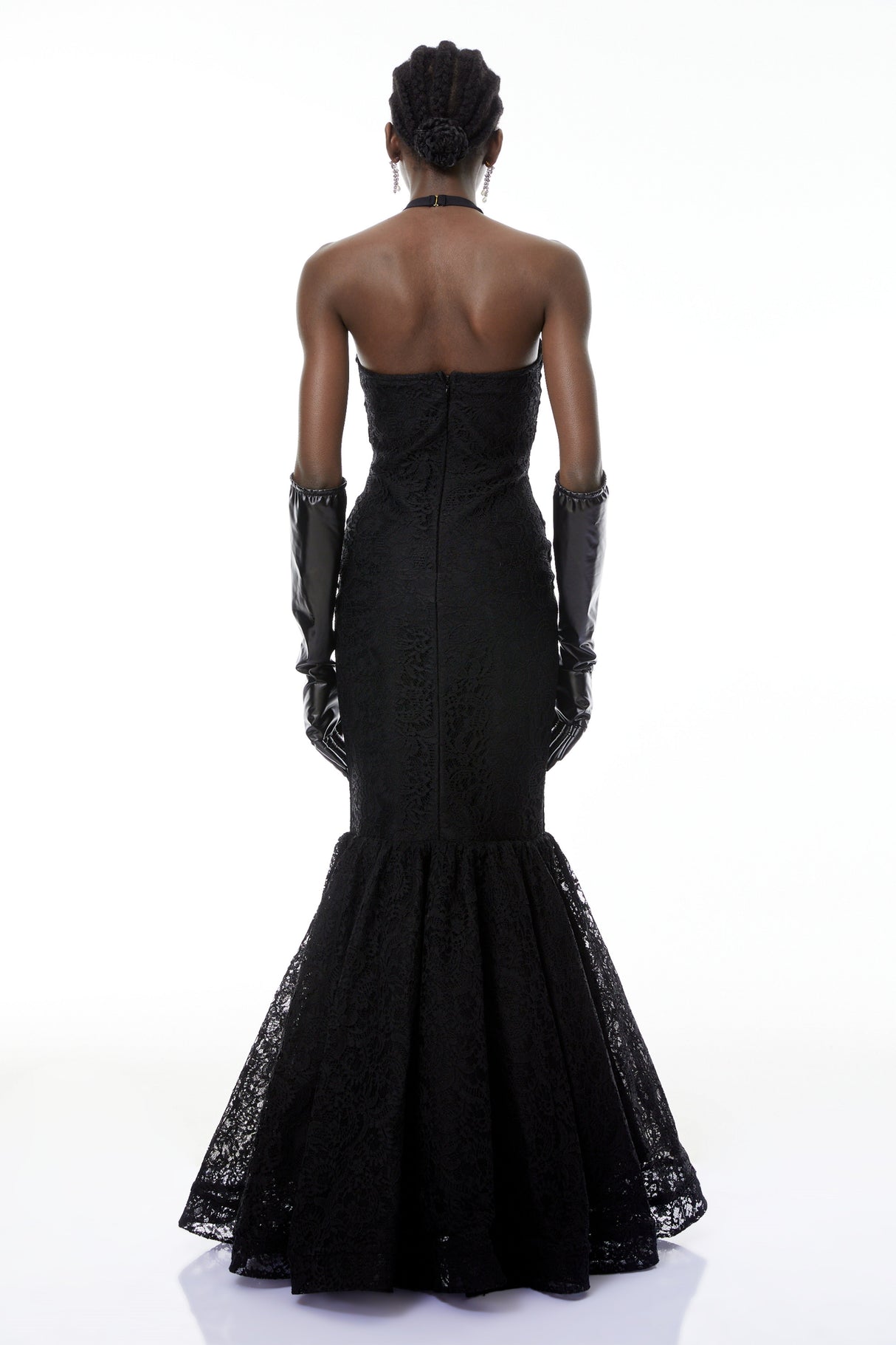 Aurohaya Letiția Black Halterneck Mermaid Maxi Dress