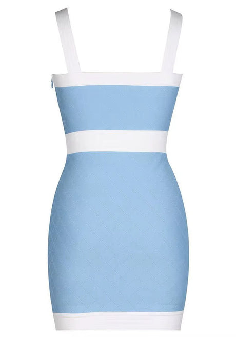 Crystal Embellished Dress Blue White