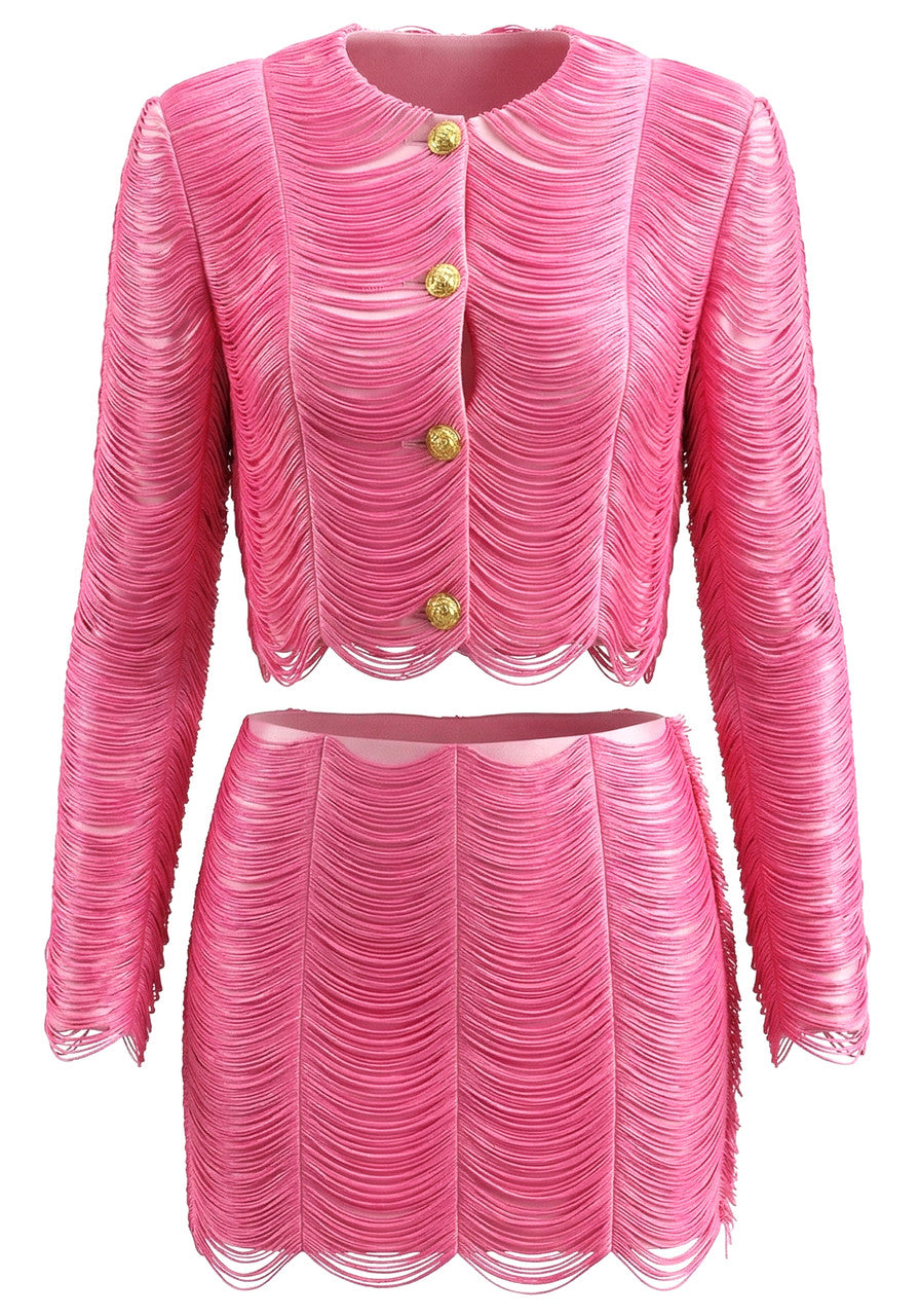 Long Sleeve Suit Hot Pink