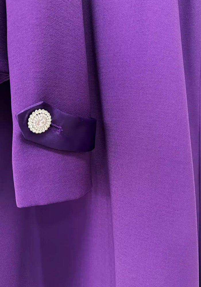 Long Sleeve Two Piece Maxi Dress Purple