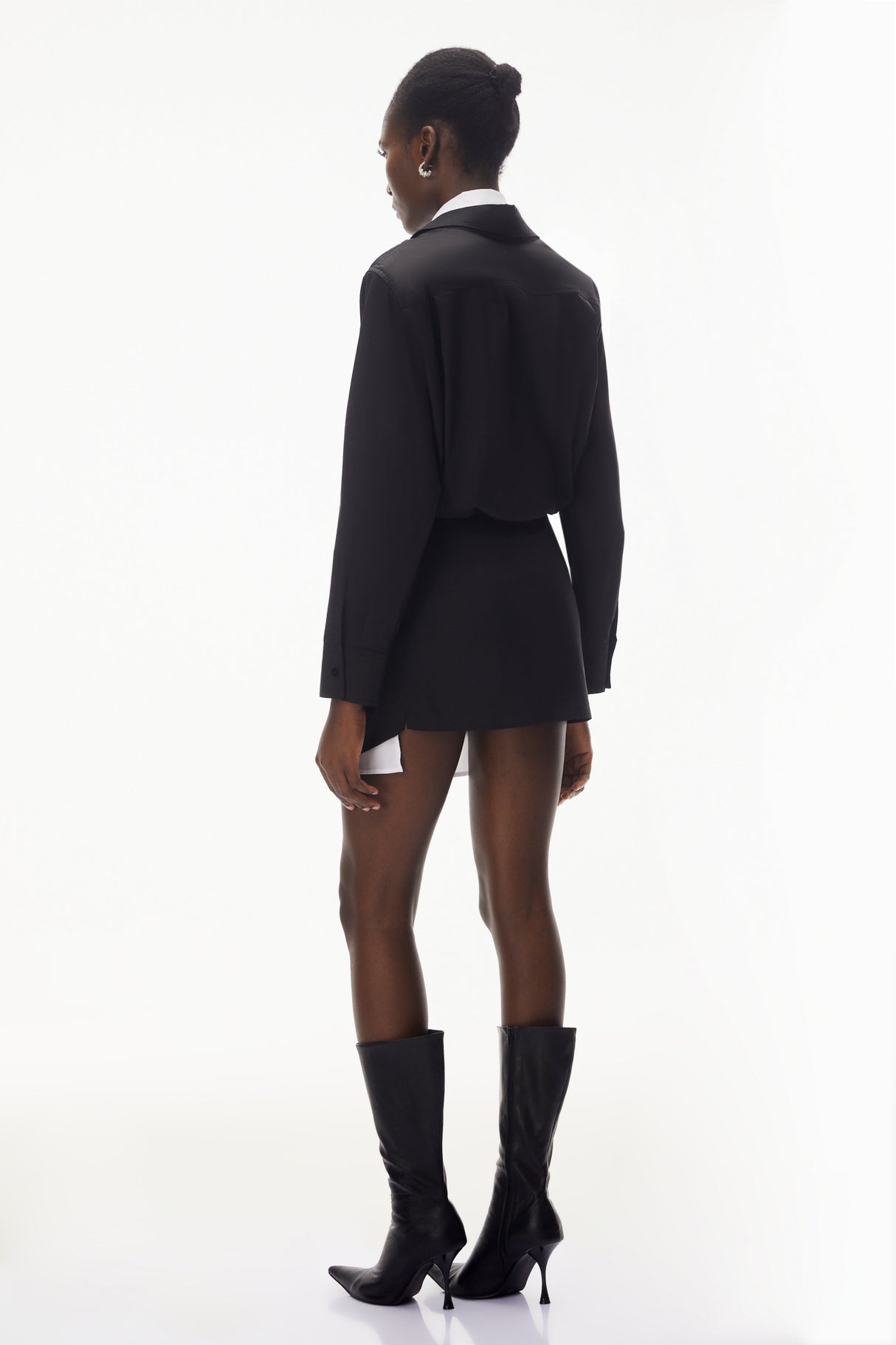 Aurohaya Mahtab Black Color Block Shirt Dress