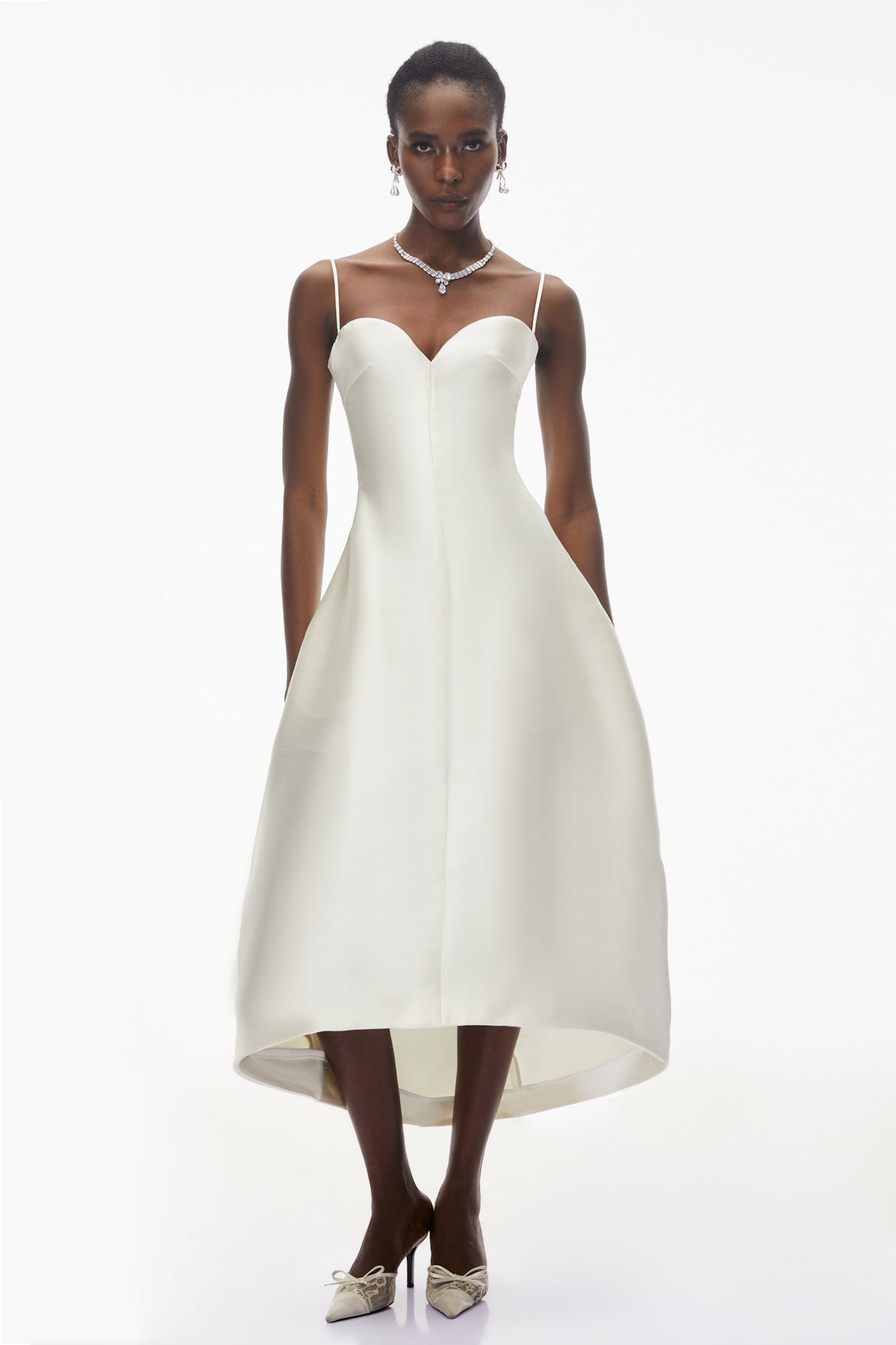 Aurohaya Nimue Ivory Sweetheart Midi Dress
