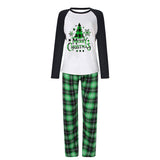 Green Plaid Christmas Tree Pattern Family Matching Pajamas Sets (with Pet's dog clothes)