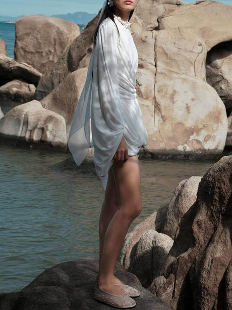 Aurohaya Yvonne Casual Pleated Mini Dress