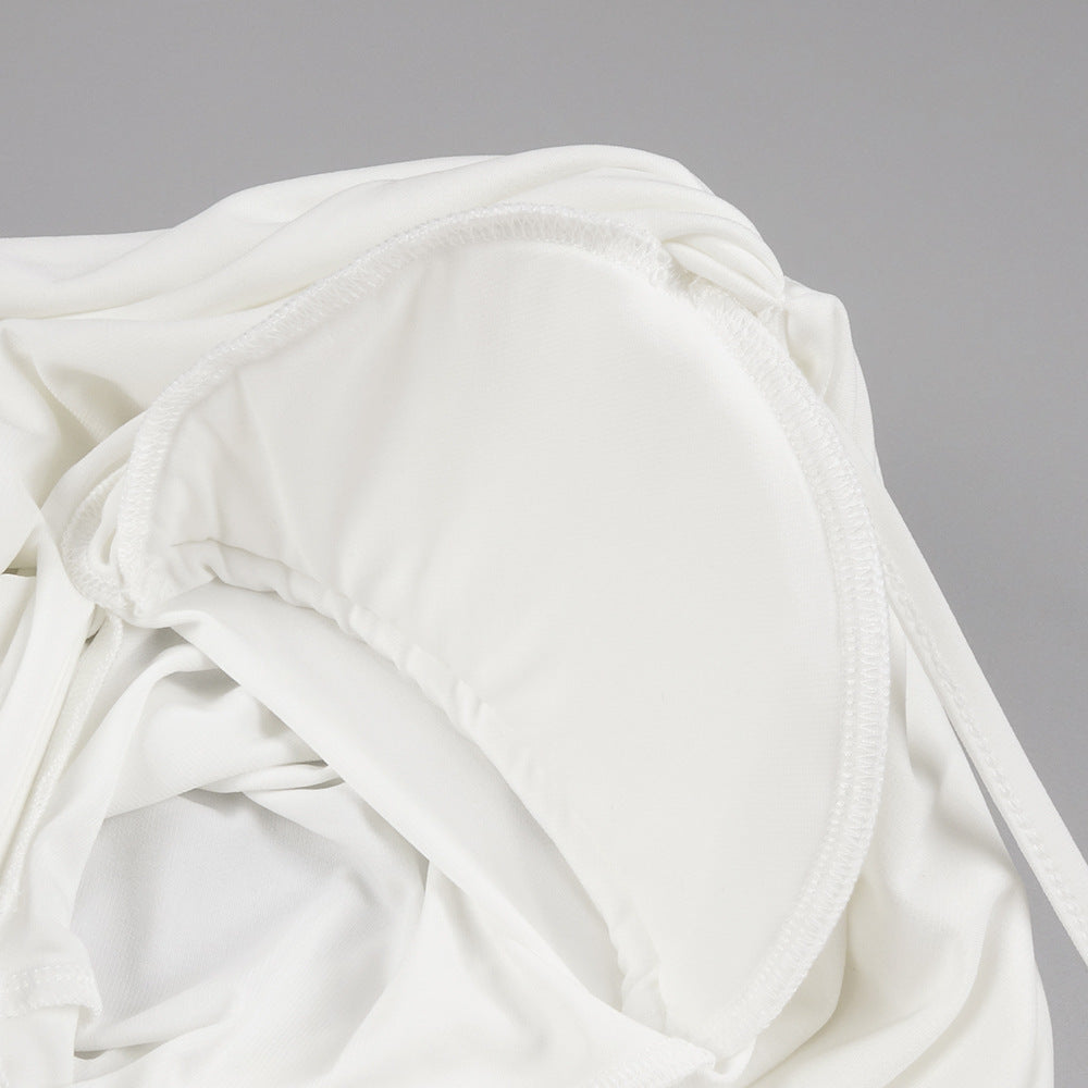 Aurohaya Lumière Long Sleeve Deep V Maxi Dress