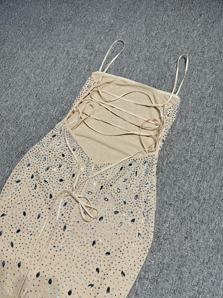 Aurohaya Mystère Sparkling Strapless Maxi Dress