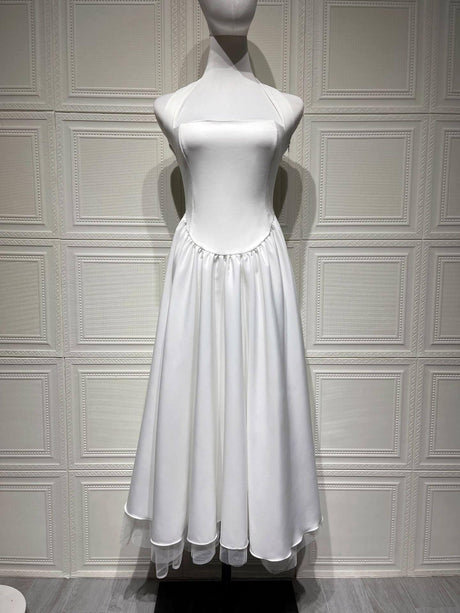 Aurohaya Margaux Halter Neck Midi Dress