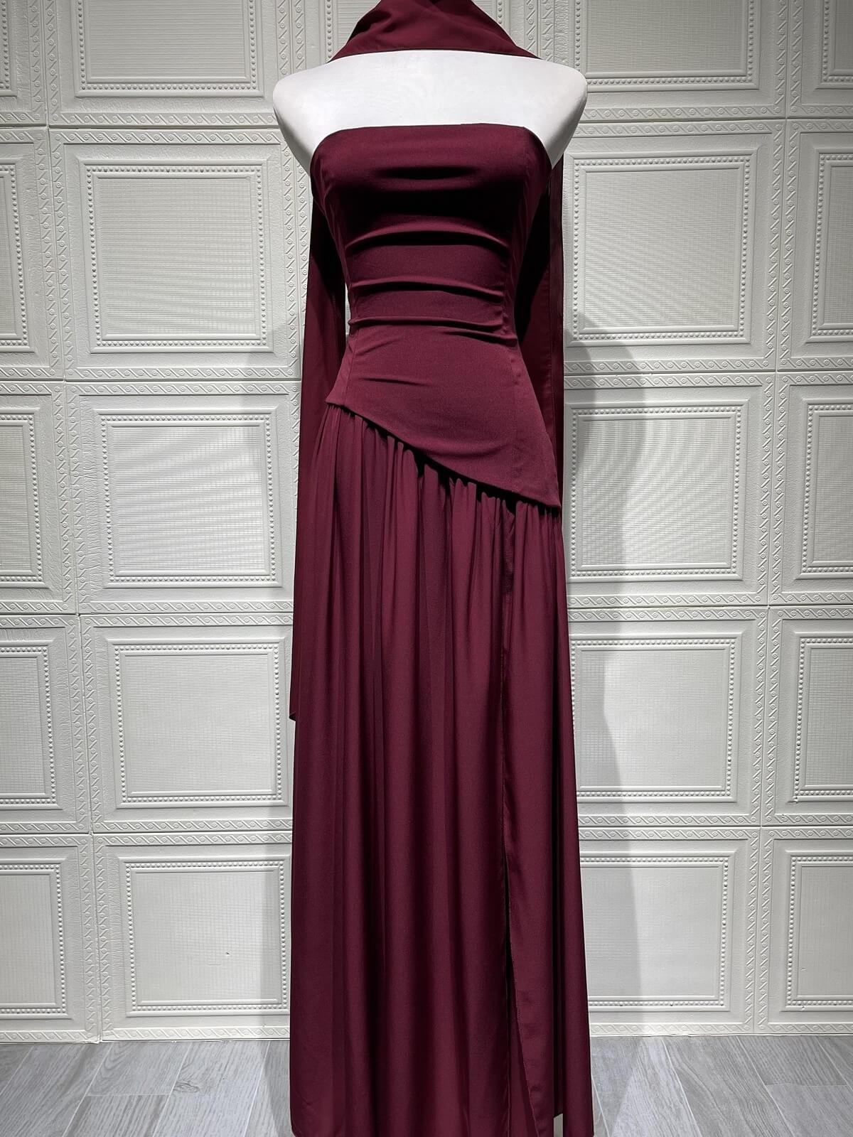 Aurohaya Solène Asymmetrical Maxi Gown