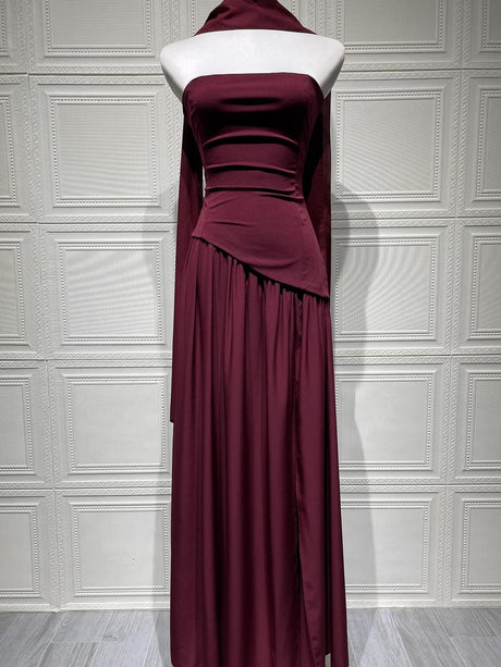 Aurohaya Solène Asymmetrical Maxi Gown