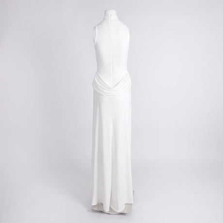 Aurohaya Selyra High-Neck Ruched Maxi Dress