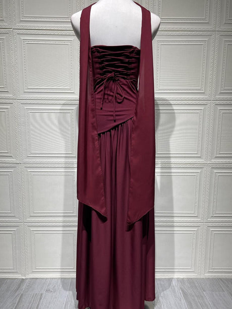 Aurohaya Solène Asymmetrical Maxi Gown