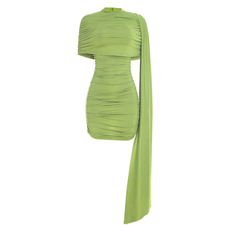 Aurohaya Panorama Ruched Draped Mini Dress