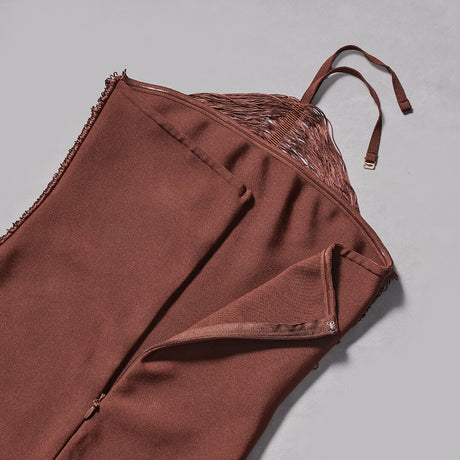 Aurohaya Jade Ruched Halter Neck Maxi Dress