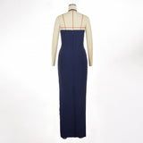 Jade Ruched Halter Neck Maxi Dress