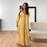 Shiny Silk Satin Waist Abaya